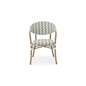 Imagine Scaun gradina premium SEAT natur verde suprapozabil din aluminiu si textilina