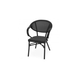 Imagine Scaun gradina premium ARGO suprapozabil negru din aluminiu si textilina