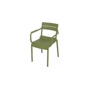 Imagine Scaun exterior suprapozabil CRUSOE verde din polipropilena