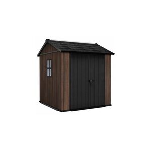 Imagine Magazie de gradina Keter Apex 7 x 7.5, plastic Decocoat, cu podea inclusa, nuc