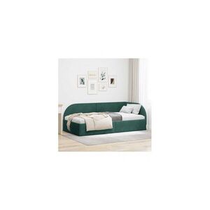 Imagine Cadru de pat coltar verde inchis 100 cm x 200 cm catifea