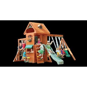Imagine Spatiu de joaca din lemn de cedru KidKraft Ridgeview Deluxe Clubhouse, complet echipat, pentru 9 copii