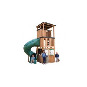 Imagine Complex de joaca din lemn, max 12 copii, cu 3 niveluri, Panorama Tower Playhouse, Cedar Summit P280226
