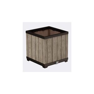 Imagine Ghiveci patrat Keter Deco, ashwood, aspect lemn, sistem de irigare