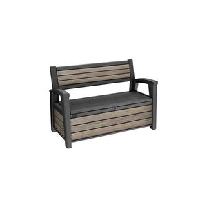 Imagine Banca de gradina cu lada depozitare Keter Deco Garden Bench 227 L, plastic Decocoat, ashwood
