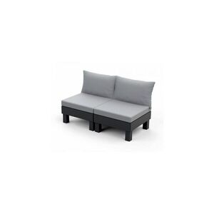Imagine Canapea de exterior, Keter, Elements 2 locuri grafit cu perne gri deschis