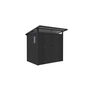 Imagine Magazie de gradina metalica Alexs A, otel galvanizat 0.4 mm, 225 x 190 x 223 cm, antracit lucios