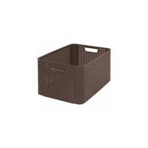 Imagine Cutie depozitare cu manere Curver 30 L, plastic, rattan maro inchis