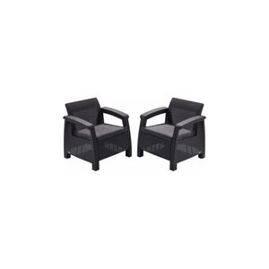 Imagine Set 2 fotolii de gradina Corfu Duo - Grafit Gri Rece EE