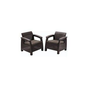 Imagine Set 2 fotolii pentru gradina Keter Corfu Duo maro KT223202