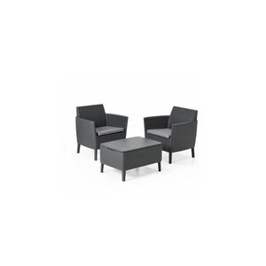 Imagine Set mobilier gradina Keter Salemo 2 locuri, fotolii cu masa, gri