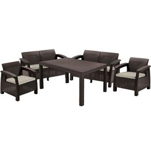 Imagine Set mobilier de gradina 6 persoane CORFU II FIESTA Maro Gri-Taupe EE- ideal pentru familie