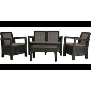 Imagine Set mobilier gradina Keter Tarifa 4 piese, canapea + 2 fotolii + masa, maro taupe
