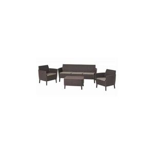 Imagine Set mobilier gradina terasa Keter Salemo, plastic ratan, cu perne, maro