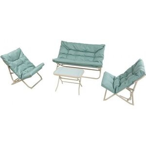 Imagine Set mobilier de terasa gradina Briza canapea + masa + 2 fotolii, Verde