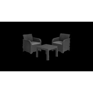 Imagine Set mobilier gradina Rosalie, pentru 2 persoane, plastic, antracit