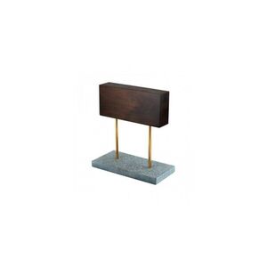 Imagine Bloc magnetic pentru cutite din lemn de nuc cu baza din piatra naturala Style de Vie MAGNWALSTEEN