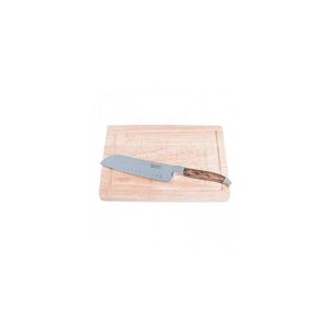 Imagine Set cutit Santoku si tocator din lemn 22x30, 5x4, 5 cm Laguiole Style de Vie Luxury Line SANTOKUOLIJFPLANK