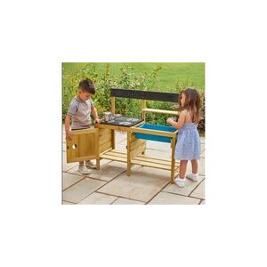 Imagine Bucatarie de joaca pentru copii, TP Toys, lemn natural, 95x37, 5x88cm, set accesorii