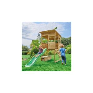 Imagine Complex de joaca TP Toys Treetops, lemn tratat, tobogan 1, 8m, dimensiuni 241x167cm, inaltime 205cm