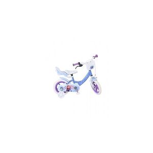 Imagine Bicicleta e-l disney frozen 12 inch, frana de mana pe roata fata, roti cauciuc eva, scaun si ghidon reglabil, cosulet ghidon,