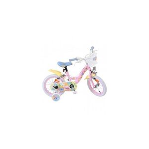 Imagine Bicicleta e-l disney stitch girls 14 inch, frana de mana pe ambele roti, scaun si ghidon reglabil, spite metalice, roti gonfla
