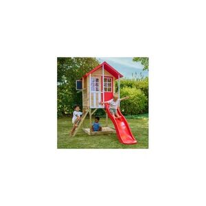 Imagine Garden house TP TOYS, Poppy Cottage, with sandpit platform and slide, wood, red/brown/white