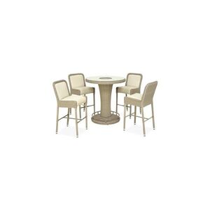 Imagine Set mobilier terasa si gradina ERIN cu masa bar si 4 scaune, natur/crem