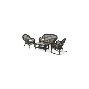 Imagine Set mobilier terasa si gradina SUSAN cu canapea, fotoliu, balansoar si masuta, 4 locuri