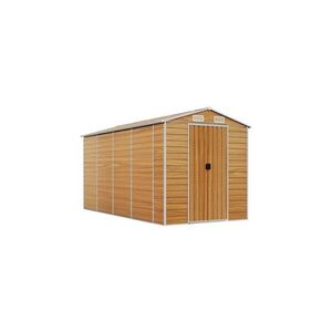 Imagine Sopron de gradina, maro deschis, 191x385x198 cm otel galvanizat