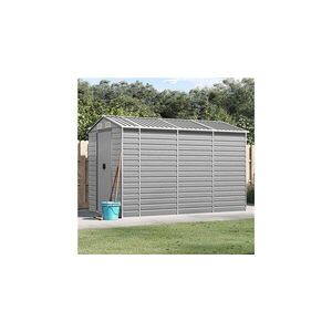 Imagine Sopron de gradina gri deschis 191x300x198 cm, otel galvanizat