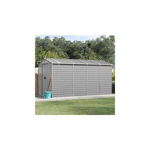 Imagine Sopron de gradina gri deschis 191x385x198 cm, otel galvanizat