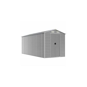 Imagine Sopron de gradina gri deschis 191x470x198 cm, otel galvanizat