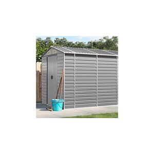 Imagine Sopron de gradina gri deschis 191x640x198 cm, otel galvanizat