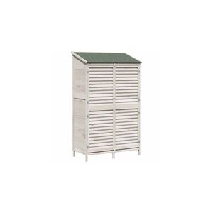 Imagine Magazie de gradina din lemn alb 106 x 56 x 176, 5 cm lemn de brad solid
