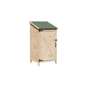 Imagine Magazie de gradina din lemn natural 59, 5 x 56 x 113, 5 cm