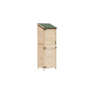 Imagine Magazie de gradina din lemn cu acoperis natural 59, 5 x 56 x 176, 5 cm