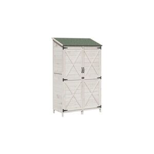 Imagine Magazie de gradina din lemn alb 106 x 56 x 176, 5 cm lemn de brad solid