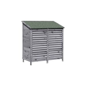 Imagine Magazie de gradina din lemn gri 106 x 56 x 113, 5 cm lemn de brad solid