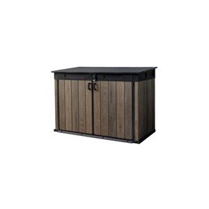 Imagine Dulap depozitare orizontal gradina Keter Signature 2020 L, pentru pubele, nuc aspect lemn