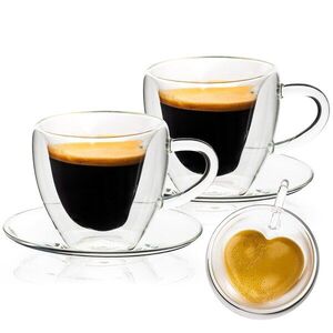 Imagine Pahare termo 4Home Heart ceașcă cu farfurioară Hot&Cool, 150 ml, 2 buc.