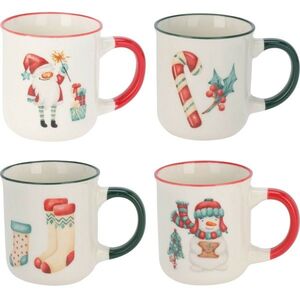 Imagine Set de 4 căni Holly Jolly, 200 ml, porțelan