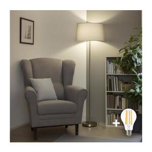 Imagine BRILAGI - Lampă de podea LED CERIA 1xE27/40W/230V Ø 45 cm gri/crom mat