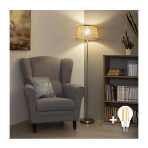Imagine BRILAGI - Lampă de podea LED CERIA 1xE27/40W/230V Ø 35 cm bej/crom mat