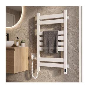 Imagine Încălzitor electric pentru prosoape LARGO cu termostat, 168 W, 80 x 50 cm, alb, cu racordare pe partea stângă