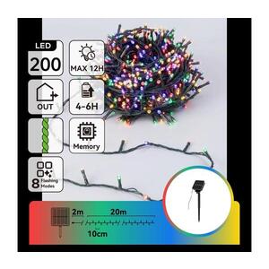 Imagine - Ghirlandă solară LED de Crăciun, 200 LED/8 funcții, 22 m, IP65, multicolor, 800 mAh