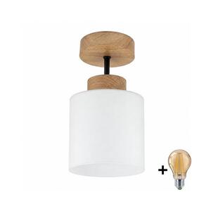 Imagine BRILAGI - LED Plafonier aplicat RETRO GLASS 1xE27/60W/230V Ø 10 cm stejar/alb