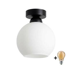 Imagine BRILAGI - Plafonieră LED RETRO GLASS 1xE27/60W/230V Ø 15 cm negru/alb