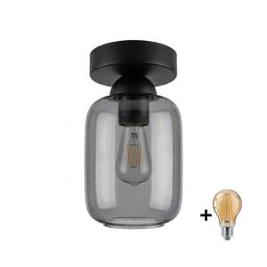 Imagine BRILAGI - Plafonieră LED R GLASS 1xE27/60W/230V diam. 14 cm negru/gri fumuriu