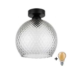 Imagine BRILAGI - Plafonieră LED R GLASS 1xE27/60W/230V Ø 25 cm negru/gri fumuriu